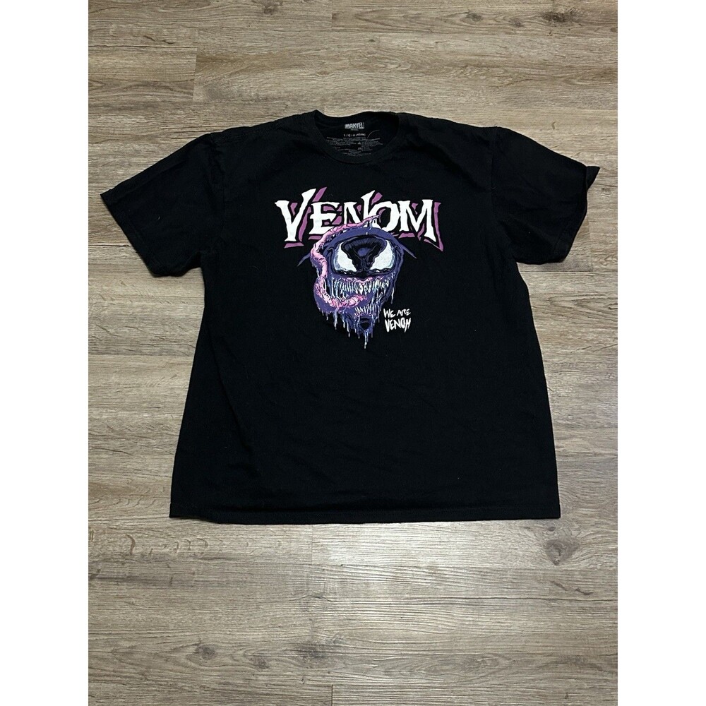 Marvel Venom T-Shirt Mens Large Black‎ Graphic Print Short Sleeve Cotton